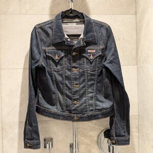 HUDSON Jeans Women's Sz L Signature Blue Denim Jean Jacket for Bloomingdale's